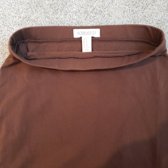 Forever 21 Brown Women's Size Medium Elastic Skirt - Picture 3 of 5